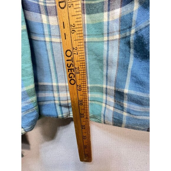 Talbots Women's Classic Linen 2 Button Blazer Long Sleeve Size L Multi Plaid - Picture 6 of 11